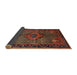 Sideview of Traditional Saffron Red Persian Rug, tr1348