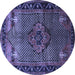 Round Persian Blue Traditional Rug, tr1348blu