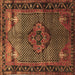 Square Persian Brown Traditional Rug, tr1348brn