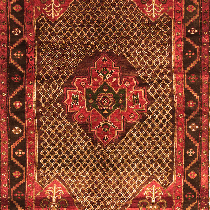 Serging Thickness of Machine Washable Persian Orange Traditional Area Rugs, wshtr1348org