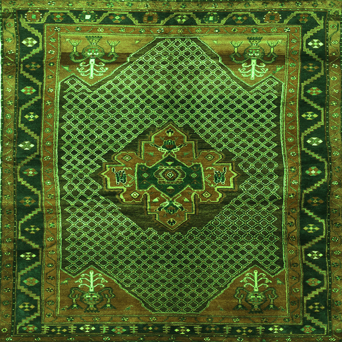 Serging Thickness of Persian Green Traditional Rug, tr1348grn