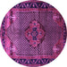 Round Persian Purple Traditional Rug, tr1348pur