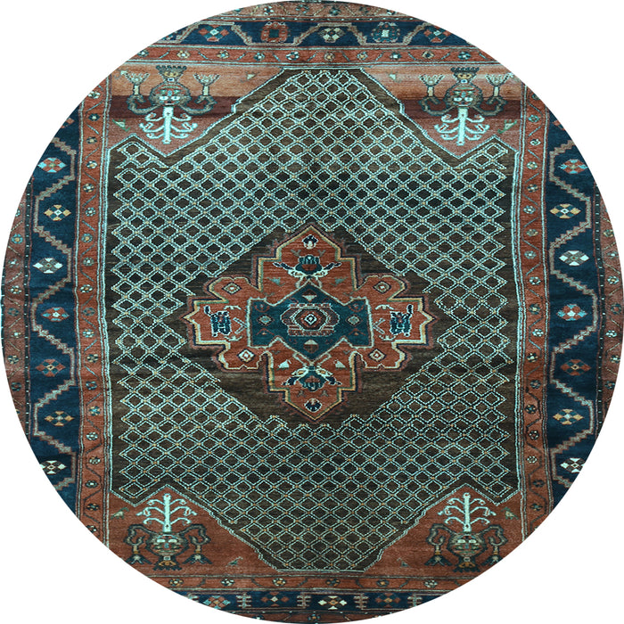 Round Persian Light Blue Traditional Rug, tr1348lblu