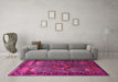 Machine Washable Persian Pink Traditional Rug in a Living Room, wshtr1348pnk