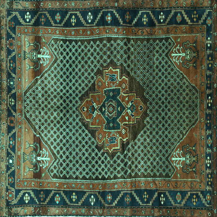 Square Persian Turquoise Traditional Rug, tr1348turq