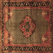 Square Machine Washable Persian Brown Traditional Rug, wshtr1348brn