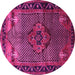 Round Persian Pink Traditional Rug, tr1348pnk