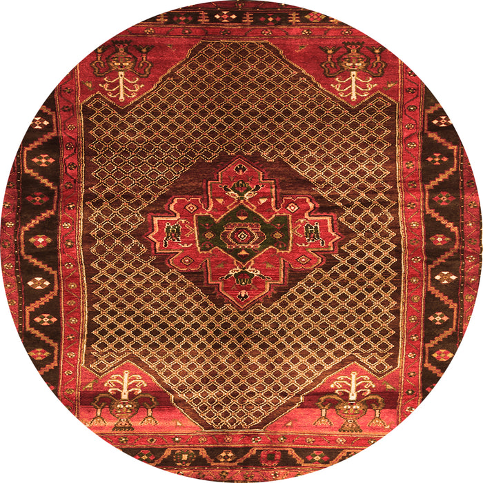 Square Persian Orange Traditional Rug, tr1348org