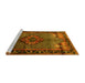 Sideview of Machine Washable Persian Yellow Traditional Rug, wshtr1348yw