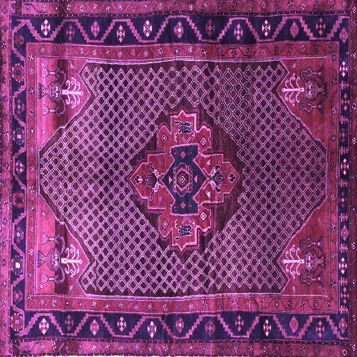 Square Persian Purple Traditional Rug, tr1348pur