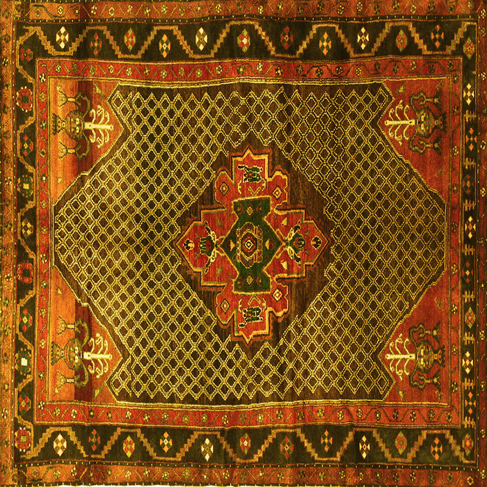 Square Persian Yellow Traditional Rug, tr1348yw