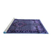 Sideview of Machine Washable Persian Blue Traditional Rug, wshtr1348blu