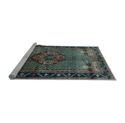 Sideview of Machine Washable Persian Light Blue Traditional Rug, wshtr1348lblu