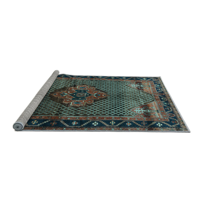 Sideview of Machine Washable Persian Light Blue Traditional Rug, wshtr1348lblu