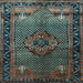 Square Machine Washable Persian Light Blue Traditional Rug, wshtr1348lblu