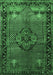 Machine Washable Persian Emerald Green Traditional Area Rugs, wshtr1348emgrn