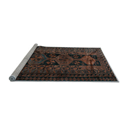 Sideview of Machine Washable Persian Light Blue Traditional Rug, wshtr1349lblu