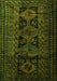 Serging Thickness of Machine Washable Persian Green Traditional Area Rugs, wshtr1349grn