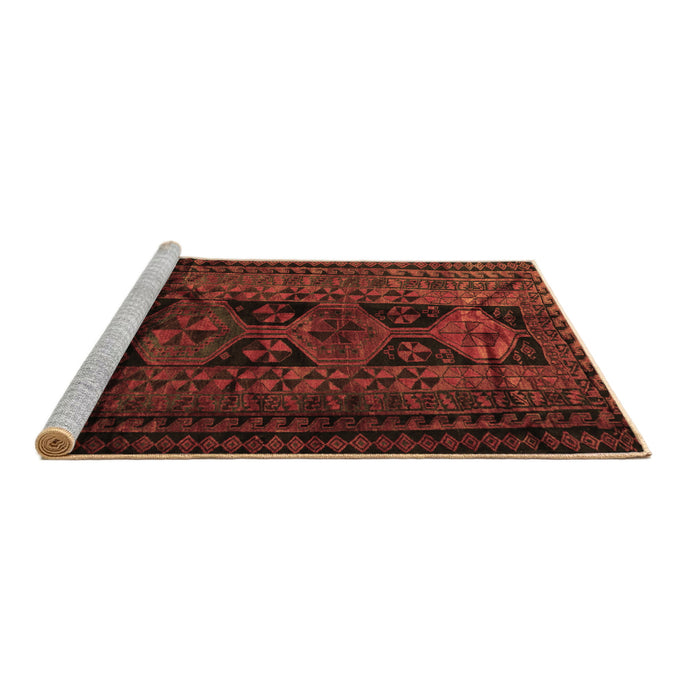 Sideview of Machine Washable Persian Brown Traditional Rug, wshtr1349brn