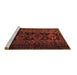 Sideview of Machine Washable Persian Brown Traditional Rug, wshtr1349brn