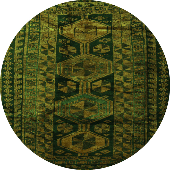 Square Persian Green Traditional Rug, tr1349grn