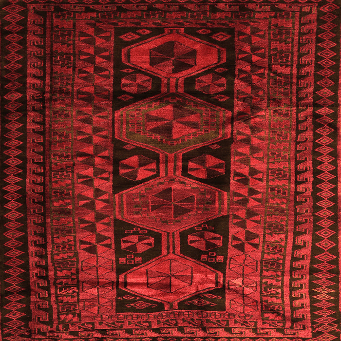 Round Machine Washable Persian Orange Traditional Area Rugs, wshtr1349org