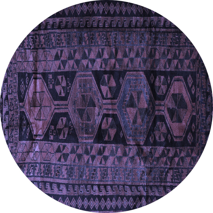Round Persian Blue Traditional Rug, tr1349blu