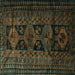 Square Persian Turquoise Traditional Rug, tr1349turq