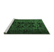 Sideview of Machine Washable Persian Emerald Green Traditional Area Rugs, wshtr1349emgrn