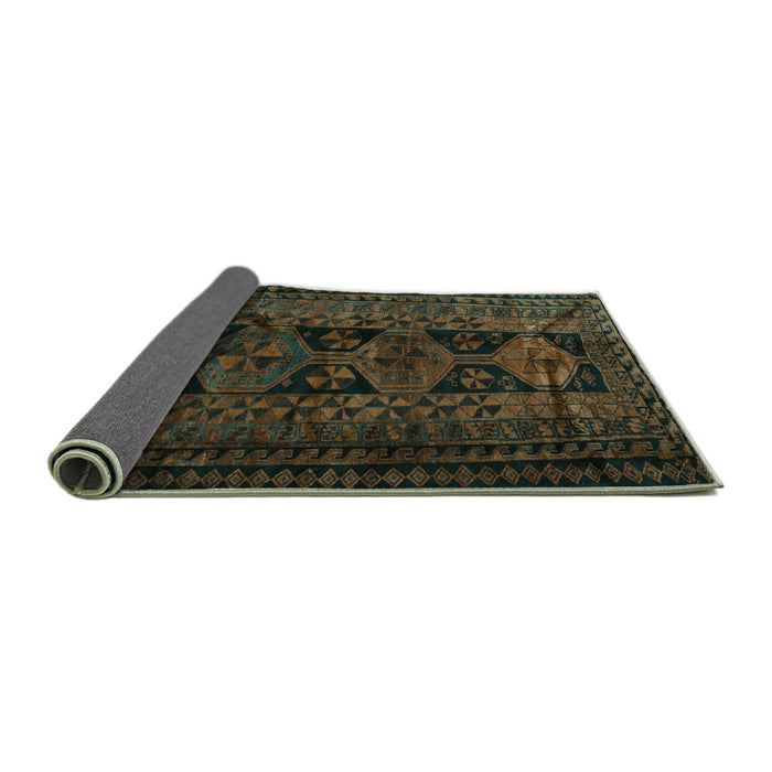 Sideview of Persian Turquoise Traditional Rug, tr1349turq