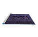 Sideview of Machine Washable Persian Blue Traditional Rug, wshtr1349blu