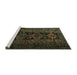 Sideview of Machine Washable Persian Turquoise Traditional Area Rugs, wshtr1349turq