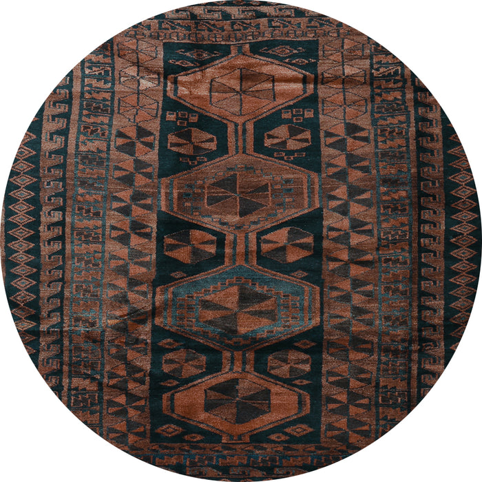 Round Persian Light Blue Traditional Rug, tr1349lblu