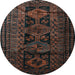 Round Persian Light Blue Traditional Rug, tr1349lblu