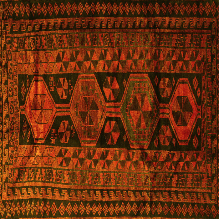 Square Machine Washable Persian Yellow Traditional Rug, wshtr1349yw