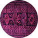 Round Persian Purple Traditional Rug, tr1349pur