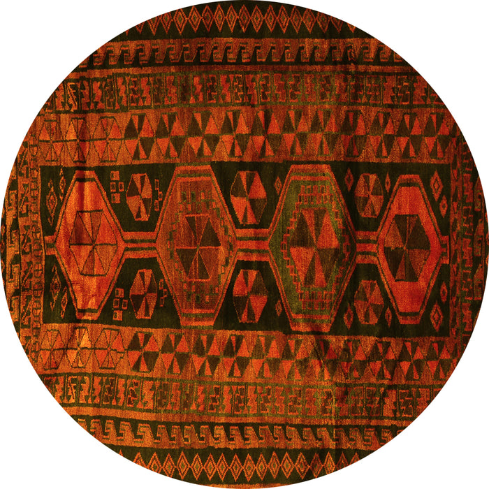 Round Persian Yellow Traditional Rug, tr1349yw