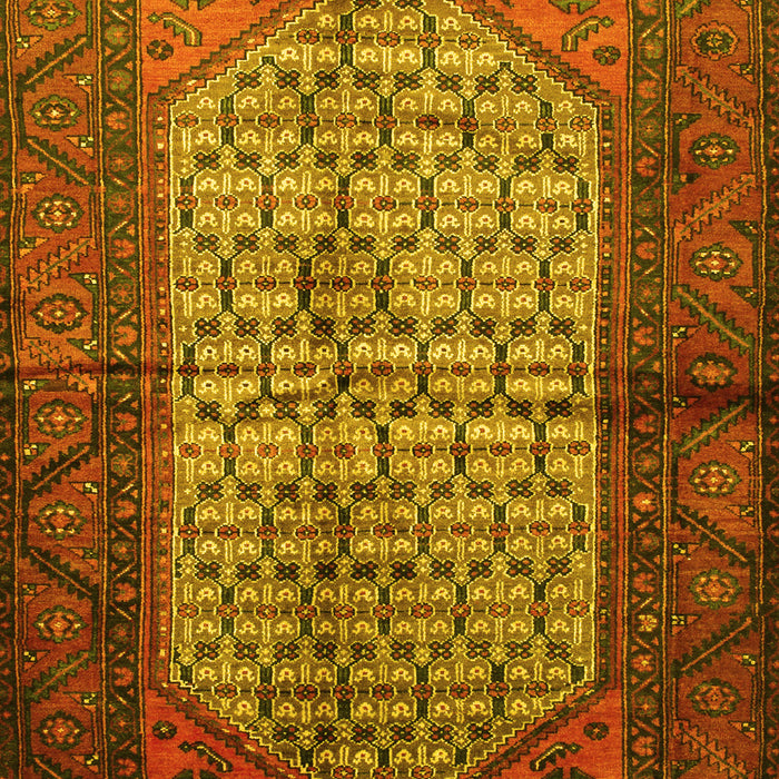 Machine Washable Persian Yellow Traditional Rug, wshtr134yw