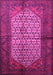 Machine Washable Persian Pink Traditional Rug, wshtr134pnk