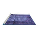 Sideview of Machine Washable Persian Blue Traditional Rug, wshtr134blu