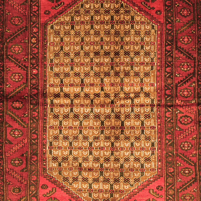 Serging Thickness of Machine Washable Persian Orange Traditional Area Rugs, wshtr134org