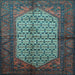 Square Machine Washable Persian Light Blue Traditional Rug, wshtr134lblu