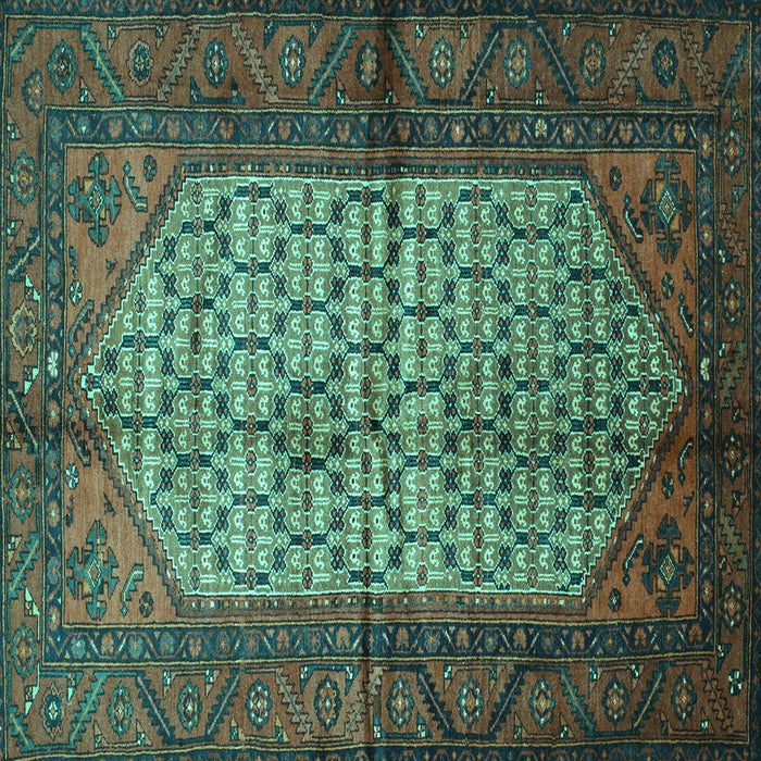 Square Persian Turquoise Traditional Rug, tr134turq