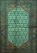 Machine Washable Persian Turquoise Traditional Area Rugs, wshtr134turq