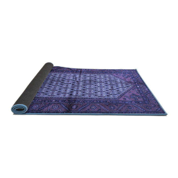 Sideview of Persian Blue Traditional Rug, tr134blu