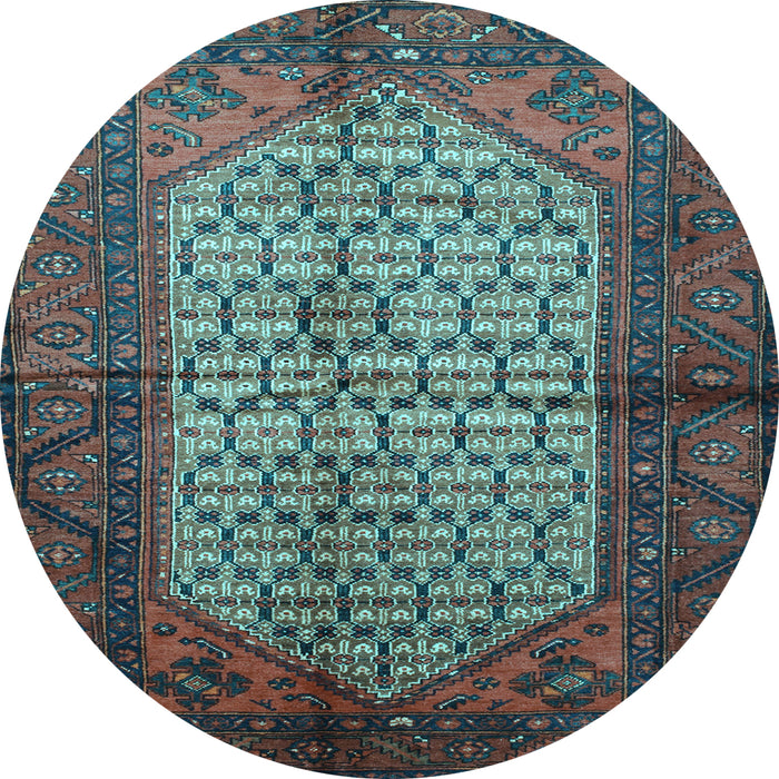 Round Persian Light Blue Traditional Rug, tr134lblu