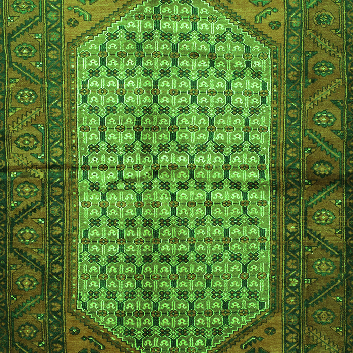 Serging Thickness of Machine Washable Persian Green Traditional Area Rugs, wshtr134grn