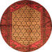 Square Persian Orange Traditional Rug, tr134org