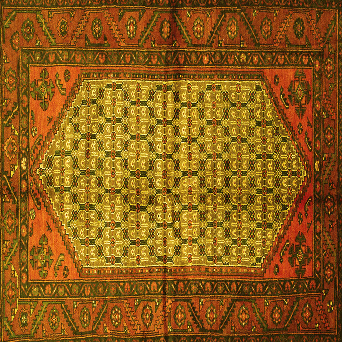 Square Persian Yellow Traditional Rug, tr134yw