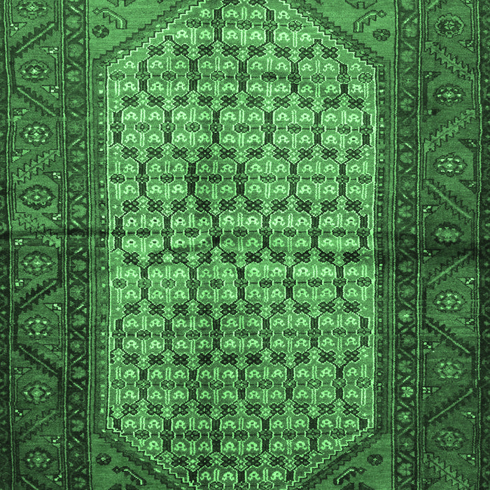 Machine Washable Persian Emerald Green Traditional Area Rugs, wshtr134emgrn